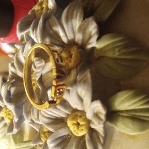 14k gold rose quarts size 6 ring